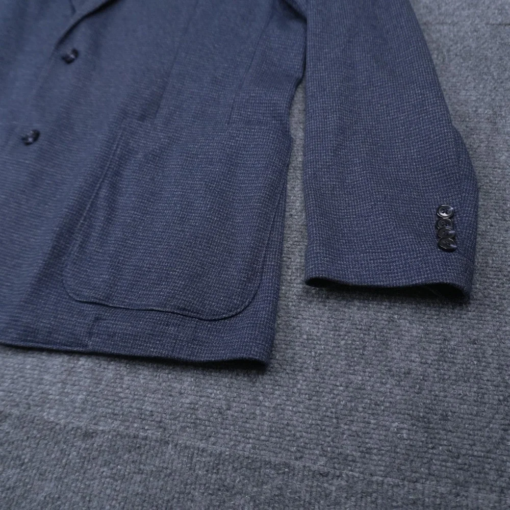 Nordstrom Rack Blazer Mens 44R Blue Trim Fit Textured Knit Sport Coat